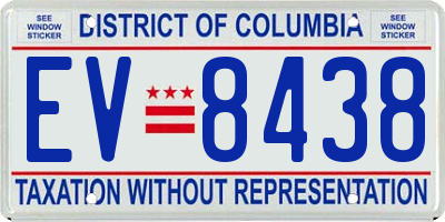 DC license plate EV8438