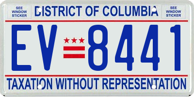 DC license plate EV8441