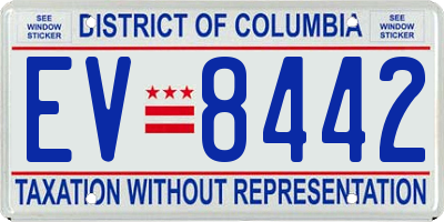 DC license plate EV8442