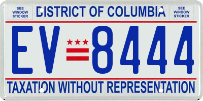 DC license plate EV8444