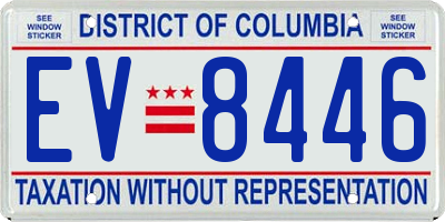 DC license plate EV8446