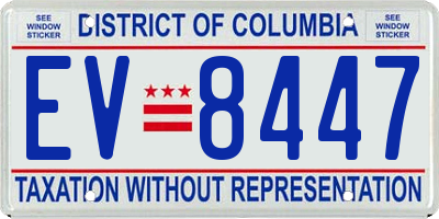 DC license plate EV8447