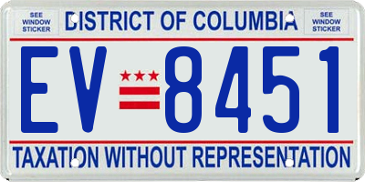 DC license plate EV8451