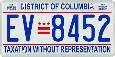 DC license plate EV8452