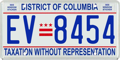 DC license plate EV8454