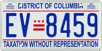 DC license plate EV8459