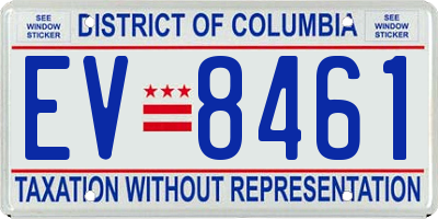 DC license plate EV8461