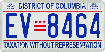 DC license plate EV8464
