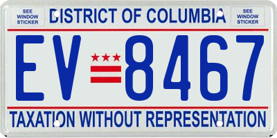 DC license plate EV8467