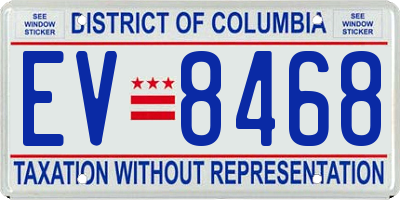 DC license plate EV8468