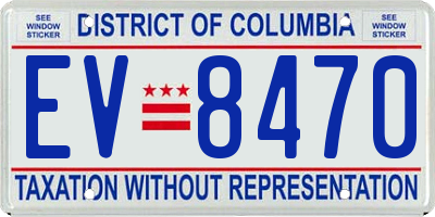 DC license plate EV8470