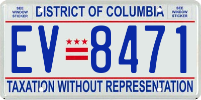 DC license plate EV8471