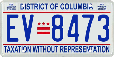 DC license plate EV8473
