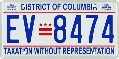 DC license plate EV8474