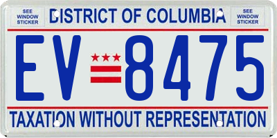 DC license plate EV8475