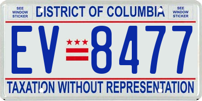 DC license plate EV8477