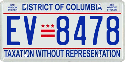 DC license plate EV8478