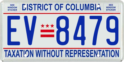 DC license plate EV8479