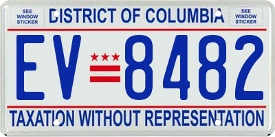 DC license plate EV8482