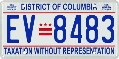 DC license plate EV8483
