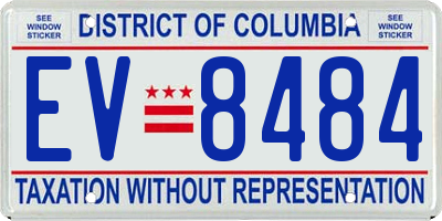 DC license plate EV8484