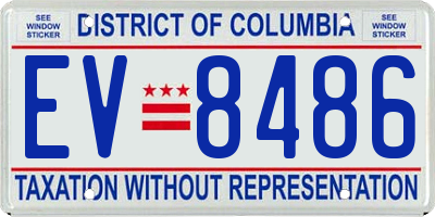 DC license plate EV8486