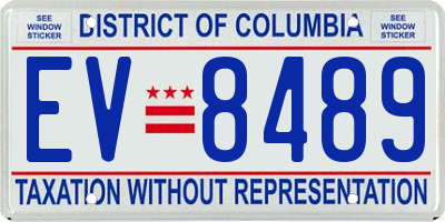 DC license plate EV8489