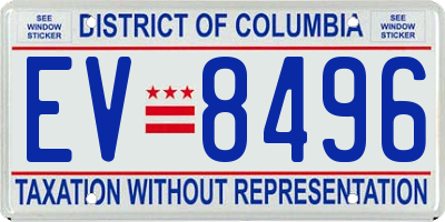 DC license plate EV8496