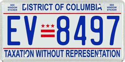 DC license plate EV8497