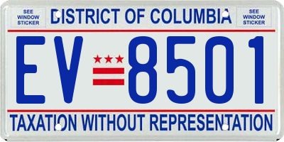 DC license plate EV8501