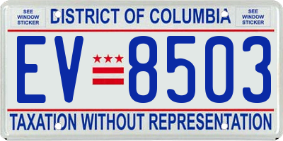 DC license plate EV8503