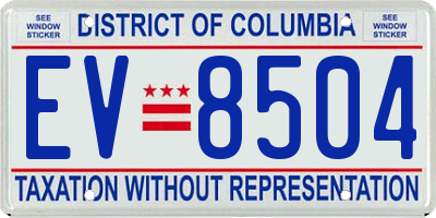 DC license plate EV8504
