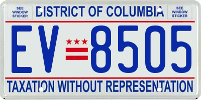 DC license plate EV8505