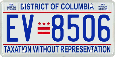 DC license plate EV8506