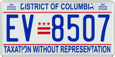 DC license plate EV8507