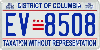 DC license plate EV8508