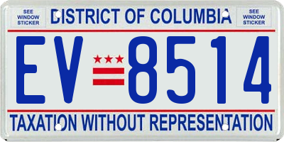 DC license plate EV8514