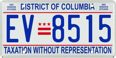 DC license plate EV8515