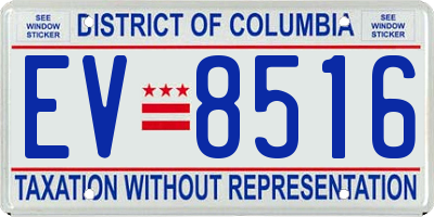DC license plate EV8516