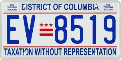DC license plate EV8519