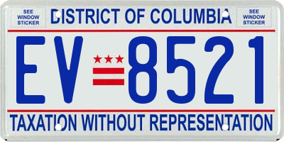 DC license plate EV8521