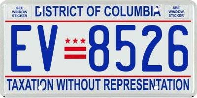 DC license plate EV8526