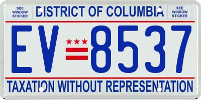 DC license plate EV8537