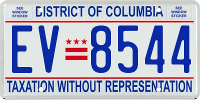 DC license plate EV8544