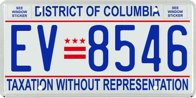 DC license plate EV8546