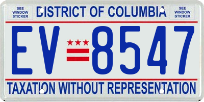 DC license plate EV8547