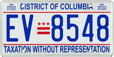 DC license plate EV8548