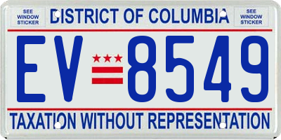 DC license plate EV8549