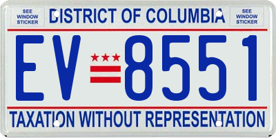DC license plate EV8551