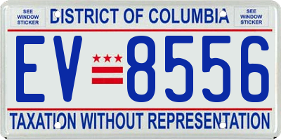 DC license plate EV8556